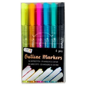 Kontúros metál filctoll 6 db