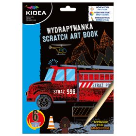 Képkarcoló szett, 6 lapos, járművek, Kidea 