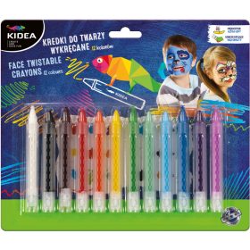   Arcfestő krétakészlet, 12 db-os, kitekerhető krétákkal, Kidea 