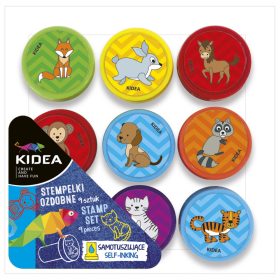   Nyomda szett, 9 db-os, állatos, (kutya, ló, láma, macska, mosómedve, róka, tigris, majom, nyúl), Kidea 