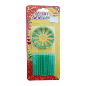 Zöld tortagyertya 24 darabos