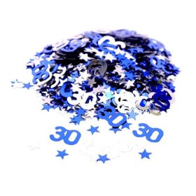 Konfetti, metál kék és ezüst, 30-as, 14 g/csomag