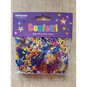 Konfetti, metál multicolor, 30-as, 14 gr/csomag