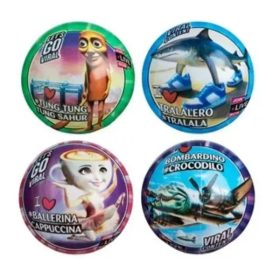 Brainrot mintájú gumilabda - 23 cm, többféle