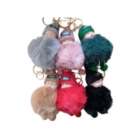 Babás-szőrmés kulcstartó