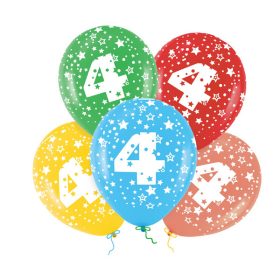 Lufi, évszámos csillagos (4) 5 db/csomag/vegyes színekben
