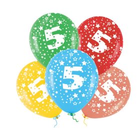 Lufi, évszámos csillagos (5) 5 db/csomag/vegyes színekben