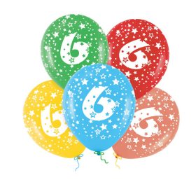 Lufi, évszámos csillagos (6) 5 db/csomag/vegyes színekben