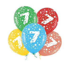 Lufi, évszámos csillagos (7) 5 db/csomag/vegyes színekben