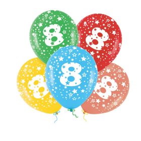 Lufi, évszámos csillagos (8) 5 db/csomag/vegyes színekben