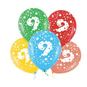 Lufi, évszámos csillagos (9) 5 db/csomag/vegyes színekben