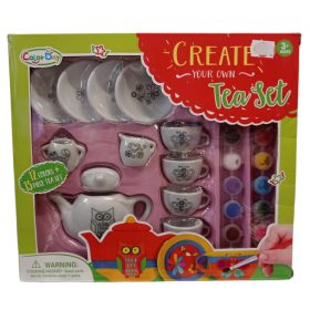 Porcelán étkészlet, kifestős, baglyos