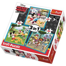 Trefl: Mickey egér a barátaival 3in1 puzzle