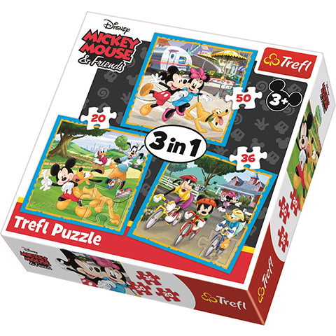 Trefl: Mickey egér a barátaival 3in1 puzzle