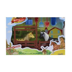 Ló 2 db + karám, 28x23 cm