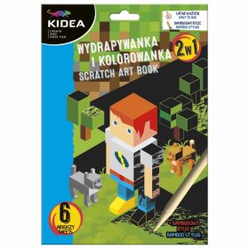   Képkarcoló és színezhető lapok, 6 lapos, Minecraft mintás, Kidea 
