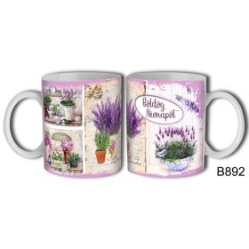 Bögre 3 dl - Boldog Névnapot - Levendulás bögre