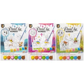   Festés számok szerint gyerekeknek, A/4, 2 lap/csomag,- tigris és dinoszaurusz