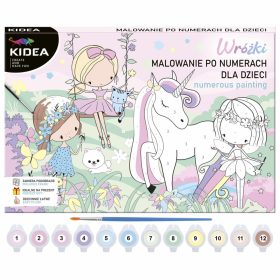   Festés számok szerint gyerekeknek, 30x27x4cm, unikornis, Kidea 