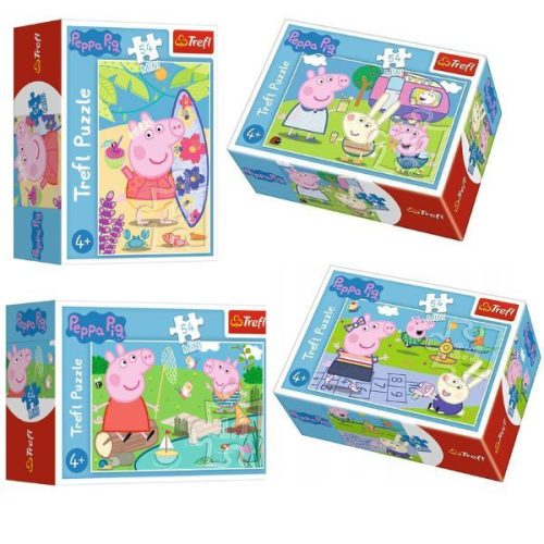 Trefl: Peppa malac boldog napja - 54 darabos mini puzzle, többféle