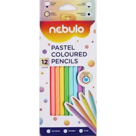   Színes ceruzakészlet 12 db-os, Nebulo, hatszög test, pasztell