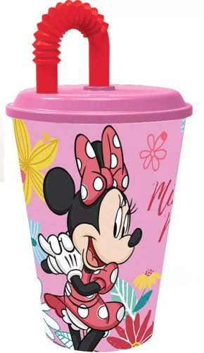 Disney Minnie Spring szívószálas pohár, műanyag 430 ml 