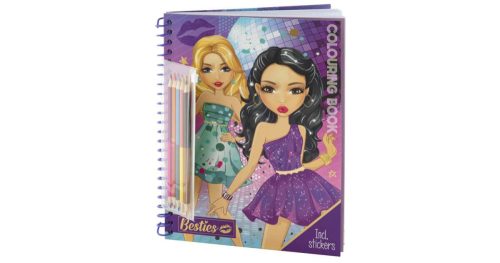 Besties Divattervező kifestőkönyv 30 lap, színes ceruzával és 3 matrica ívvel