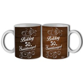 Bögre 3 dl - Fa mintás Boldog 50. Szülinapot! 