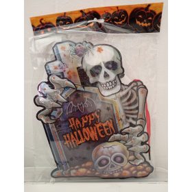 Halloween világító ablakdísz csontváz - világít