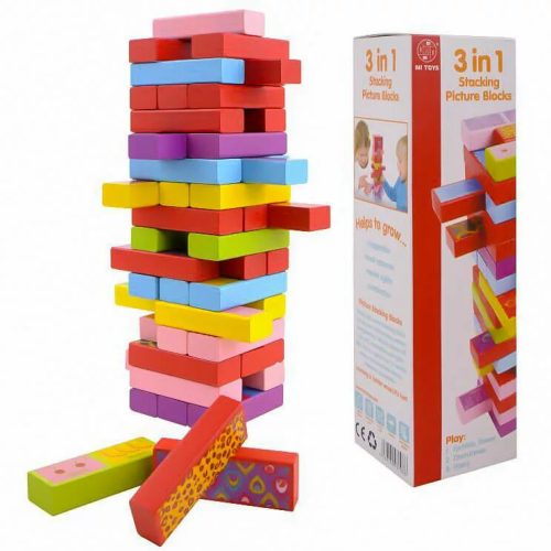 3 játék 1-ben (jenga, dominó, memória) 