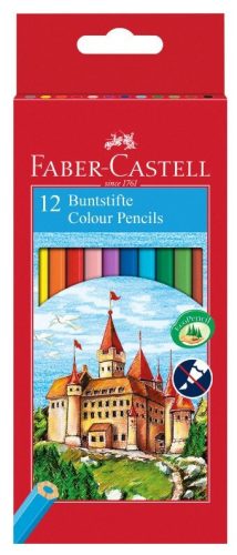 Színes ceruzakészlet 12 db-os, Faber-Castell, hatszög test 