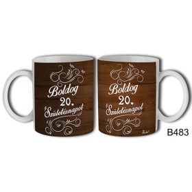 Bögre 3 dl - Fa mintás Boldog 20. Szülinapot!