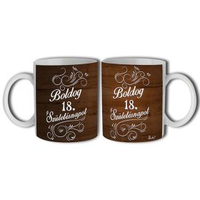 Bögre 3 dl - Fa mintás Boldog 18. Szülinapot! 