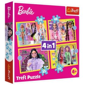   Trefl: Barbie világa 4 az 1-ben puzzle - 35, 48, 54, 70 darabos