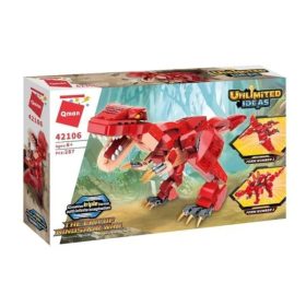   QMAN® 42106 | készségfejlesztő építőjáték | 287 db építőkocka | 3 az 1-ben Dinoszauruszok 