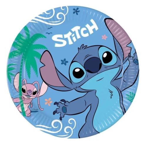 Disney Lilo és Stitch, A csillagkutya Angel papírtányér 8 db-os 23 cm FSC 