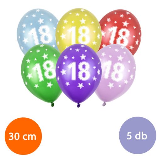 Lufi, évszámos (18), metál, 5 db/cs/vegyes színekben