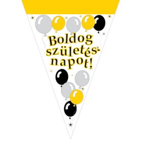Boldog születésnapot zászló, elegáns lufis