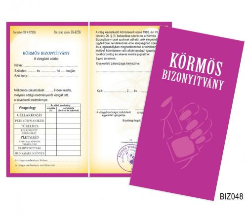 Bizonyítvány - Körmös bizonyítvány