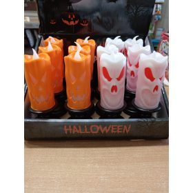   Halloween dekoráció, narancs vagy fehér elemes gyertya (H13)