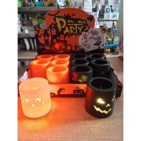   Halloween dekoráció, fekete vagy narancs tök mécses (H14)