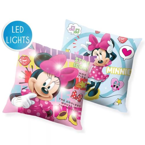 Disney Minnie LED világító párna, díszpárna 40x40 cm 