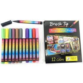 Akril marker 12db-os ecsetvégű 