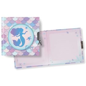 Hableány napló kulccsal, 13x13 cm 