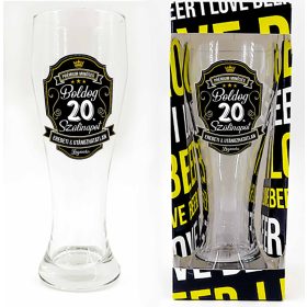   Boldog 20. Szülinapot Prémium felirat- Söröspohár, 665 ml 