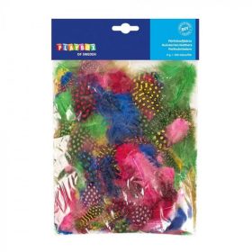 Playbox színes gyöngytyúk tollak, 5-10 cm, 100 db 