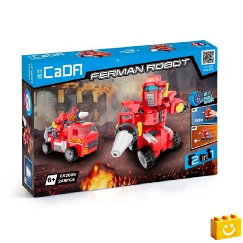 CaDA® C52009W - Ferman 2 az 1-ben robot vagy tűzoltóautó építőjáték