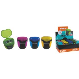 Ceruzahegyezõ tartályos kétlyukú EXCEL gumírozott