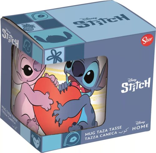 Disney Lilo és Stitch, A csillagkutya Heart porcelán bögre 235 ml (8 oz) Díszdobozban 