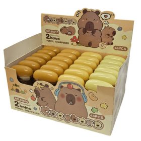   Kapibara hegyező, tartályos, 2 lyukú, kupakkal, 4 féle színben 